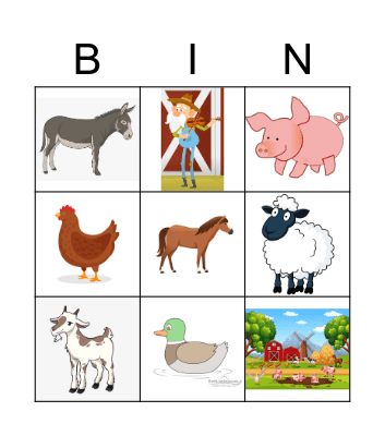 OLD MACDONALD HAD A FARM Bingo Card