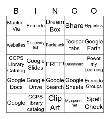 4th - 5th Grade Computer Bingo Card