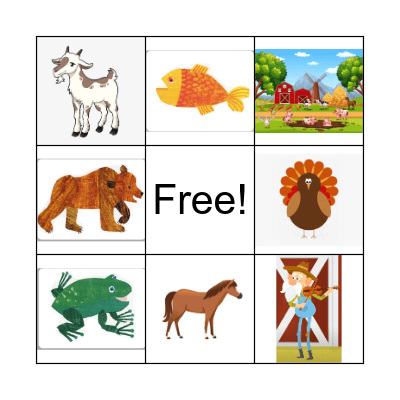 Old MacDonald had a farm Bingo Card