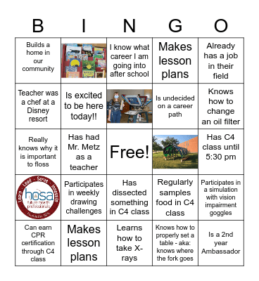 Get To Know C4 Ambassador's Bingo Card