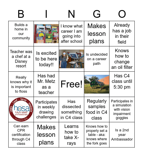 Get To Know C4 Ambassador's Bingo Card