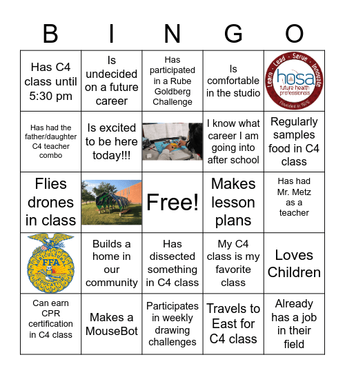 Getting to Know C4 Ambassador's Bingo Card