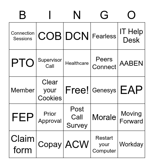 AEP BINGO Card