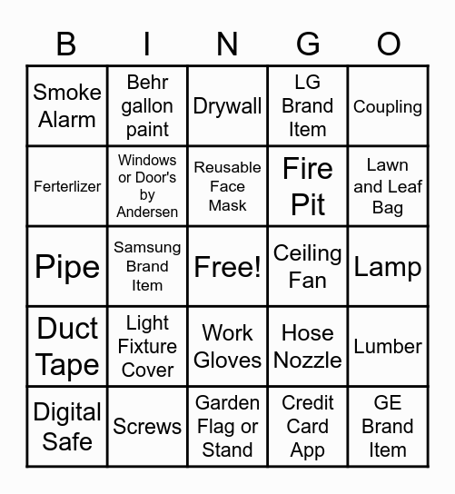 2021 CAM BINGO Card