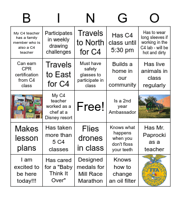 Getting to Know C4 Ambassador's Bingo Card