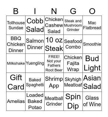 Grinders Above and Beyond Bingo Card