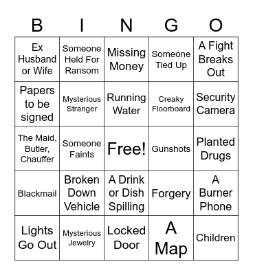 Murder Mystery: Red Herrings Bingo Card