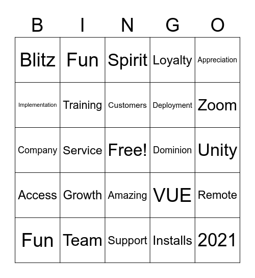 Customer Service Week 2021! Bingo Card