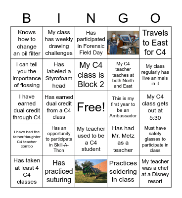 Getting to Know C4 Ambassador's Bingo Card