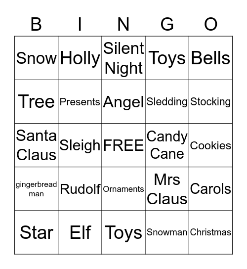 Christmas Bingo Card