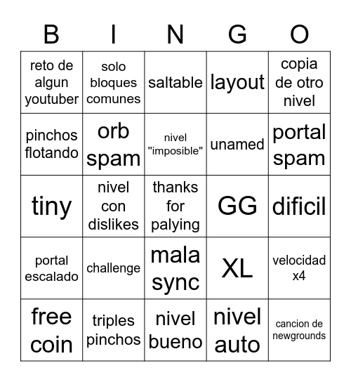 recent tab bingo Card