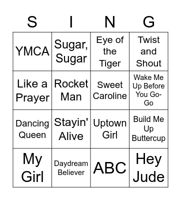 Music Bingo Card