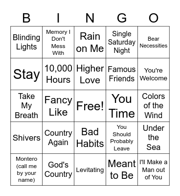 September Bingo Card