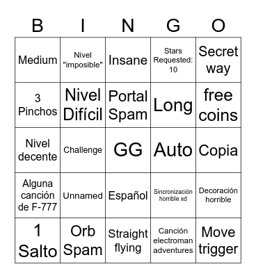 Recent Tab Bingo Card