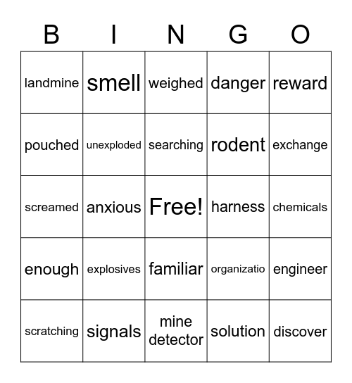 Hero Rats Bingo Card
