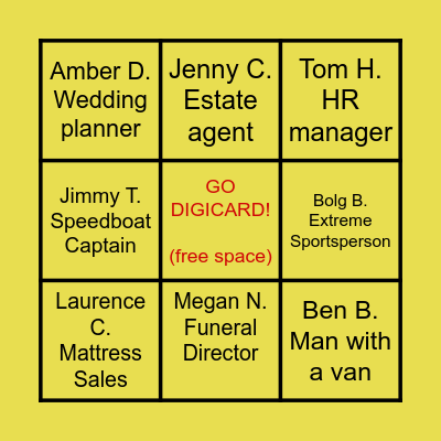 Networking Bingo Card