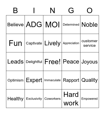 Customer service week Bingo Card