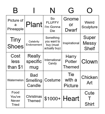 Store Bingo Card