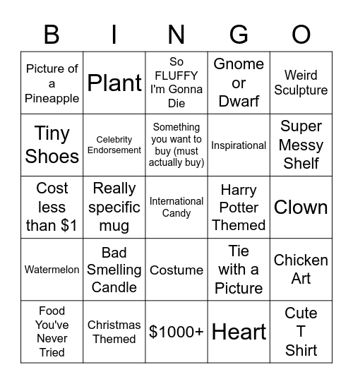 Store Bingo Card