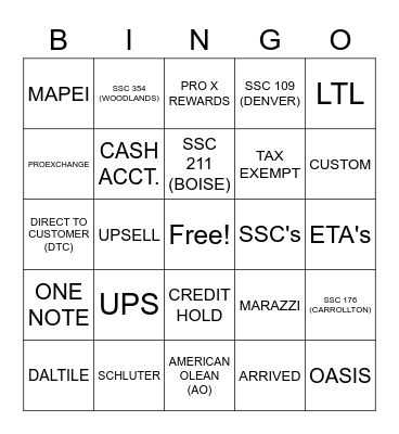 CSC Bingo Card