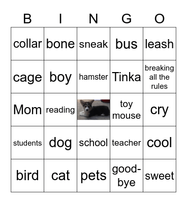 Wonders G1 U1 W3 Cool Dog, School Dog Bingo Card