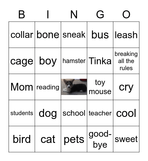 Wonders G1 U1 W3 Cool Dog, School Dog Bingo Card