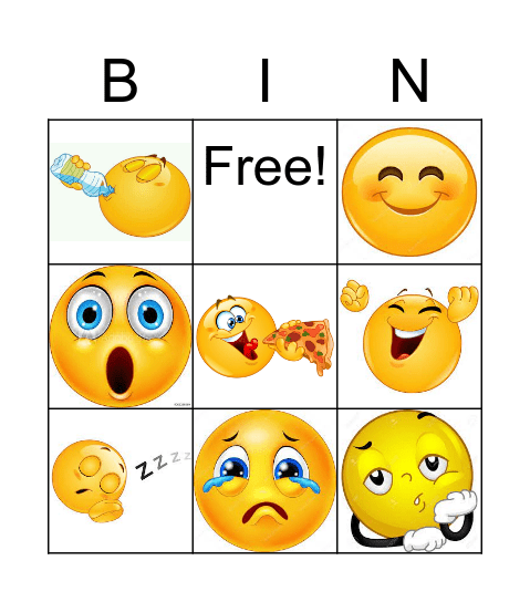 Feelings Bingo Card