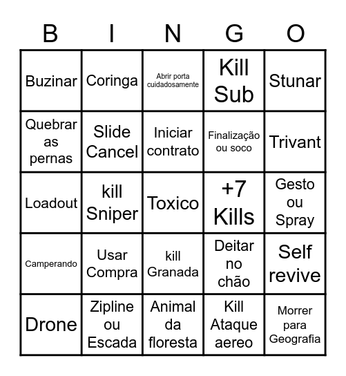 Mussinha 3.0 Bingo Card