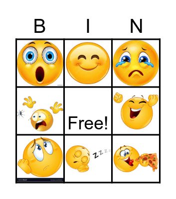 Feelings Bingo Card