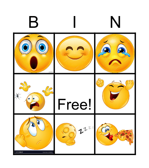 Feelings Bingo Card