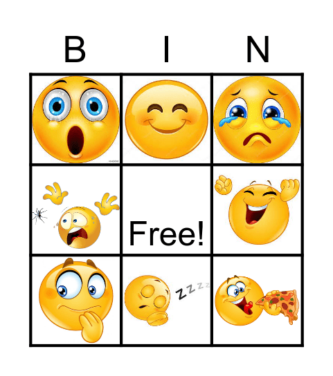 Feelings Bingo Card