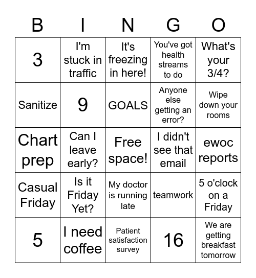 BINGO Card