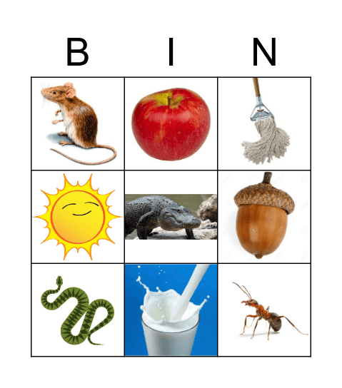 Letters A , M, & S Bingo Card