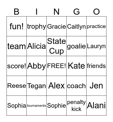 FUSION Bingo Card