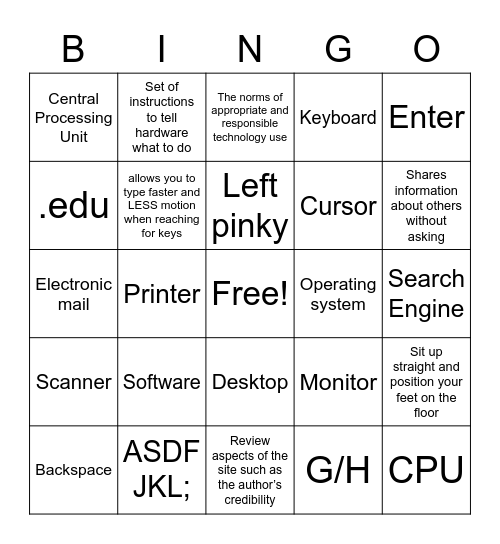 District Benchmark Exam Review Bingo Card