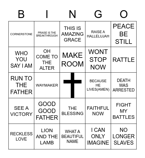 CHRISTIAN MUSIC BINGO Card