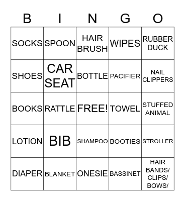 BABY SHOWER BINGO Card