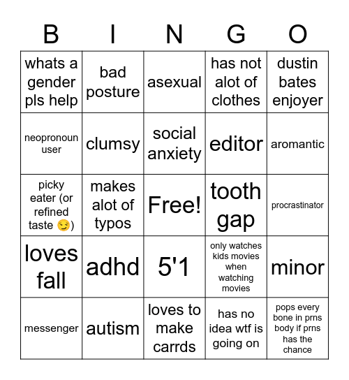 colorpicked flags bingo Card