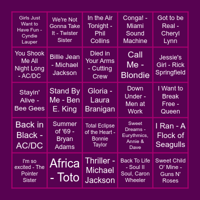 A-CE's Bingo Game Bingo Card