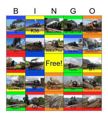 Working Steam: Vintage Locomotives Today Bingo Card