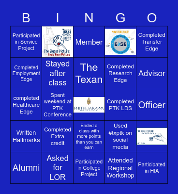 Phi Theta Kappa Bingo Card