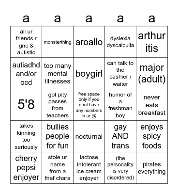 arogenderotd Bingo Card