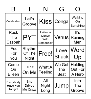 80's Beefs Bingo Card