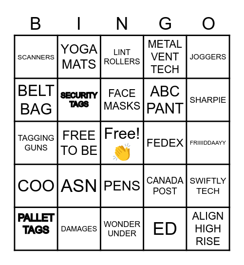 😎  LULU RETURNS    👌 Bingo Card