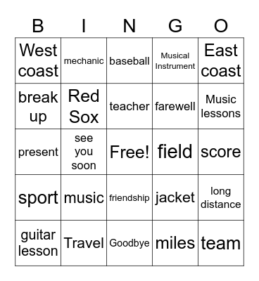 Connect with English Bingo Card