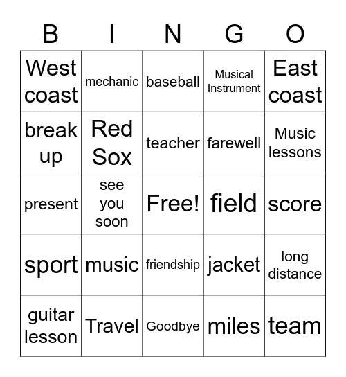Connect with English Bingo Card