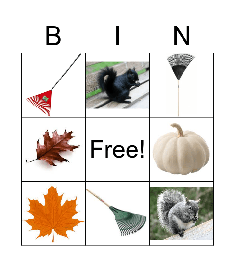 Fall BINGO Card