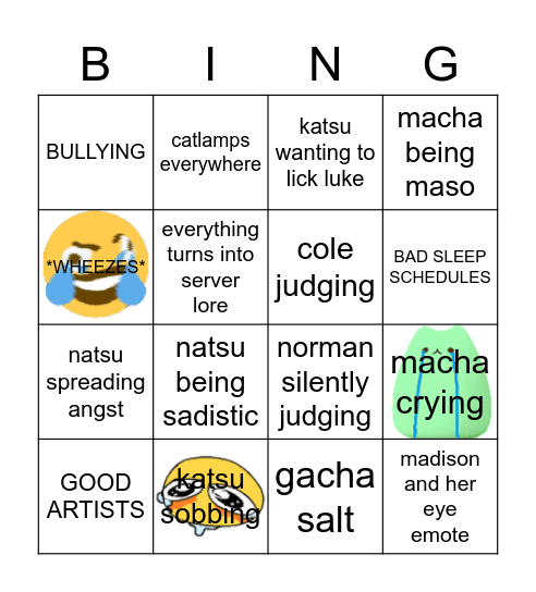 Cynosure Bingo Card