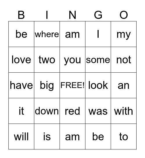 Week 4 Bingo Card
