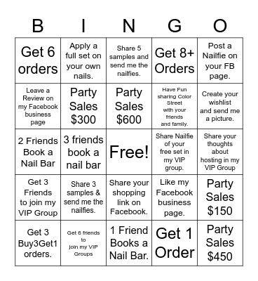Hostess Bingo Card